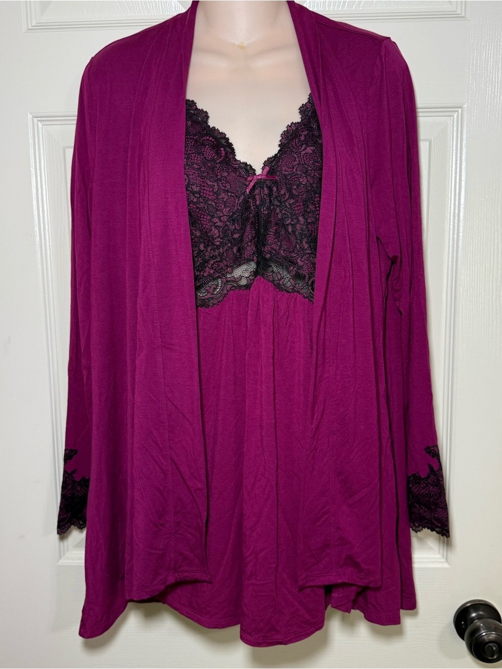 Soma 2 Pieces Robe and Sexy Top Set Size XLarge Lace Babydoll Nighty Lounge